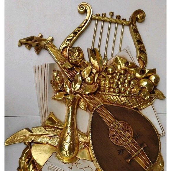 30" Vintage ©1971 Syroco Inc Bluegrass Music Mandolin Wall Decor Mold #7236 - Picture 5 of 8